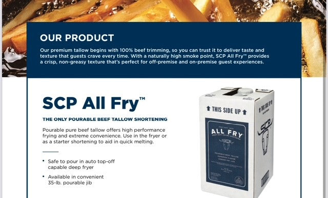 TALLOW 100% BEEF POURABLE ALL FRY 35# JUG – 495 EXPRESS FOODS