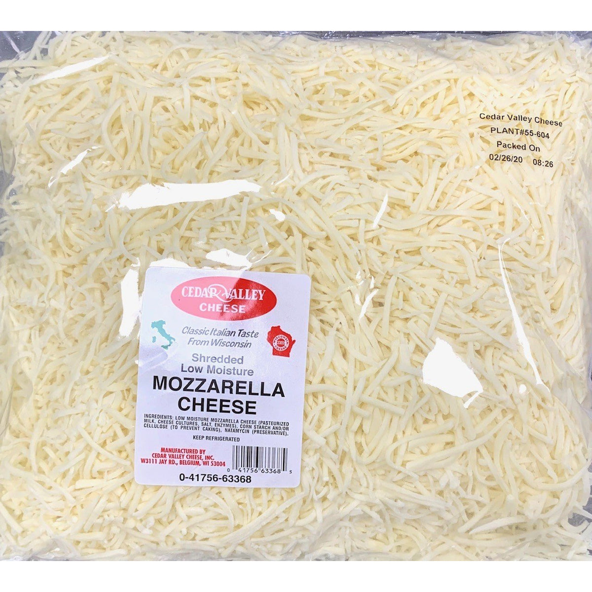 Mozzarella Cheese Shredded 5lb Bag Per Bag 495 EXPRESS FOODS